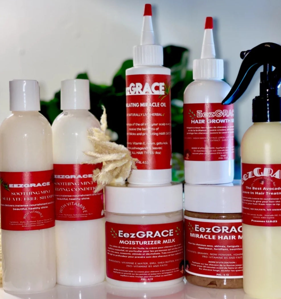 c)ENSEMBLE DE CROISSANCE ET HYDRATATION(7 produits de 4oz à 8oz)