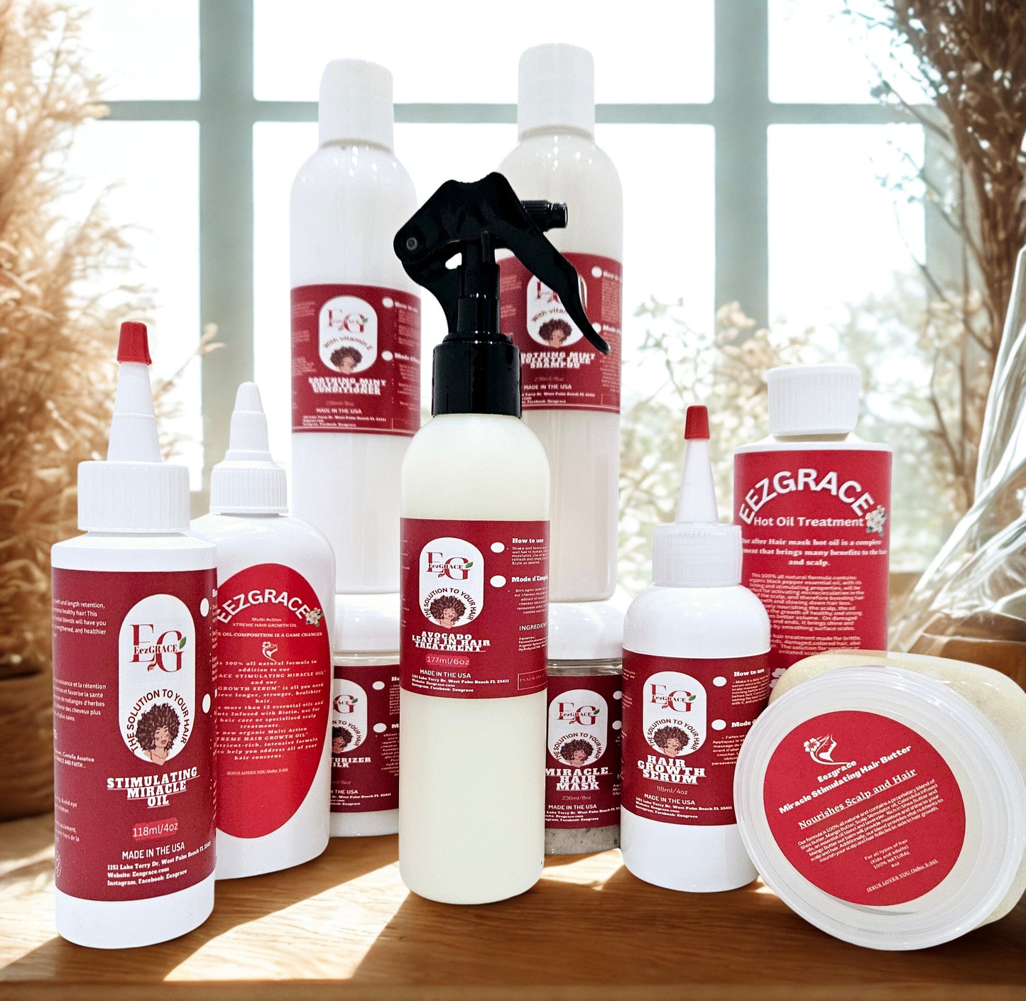 c)ENSEMBLE DE SOINS COMPLETS (10 produits de 4 oz à 16 oz)