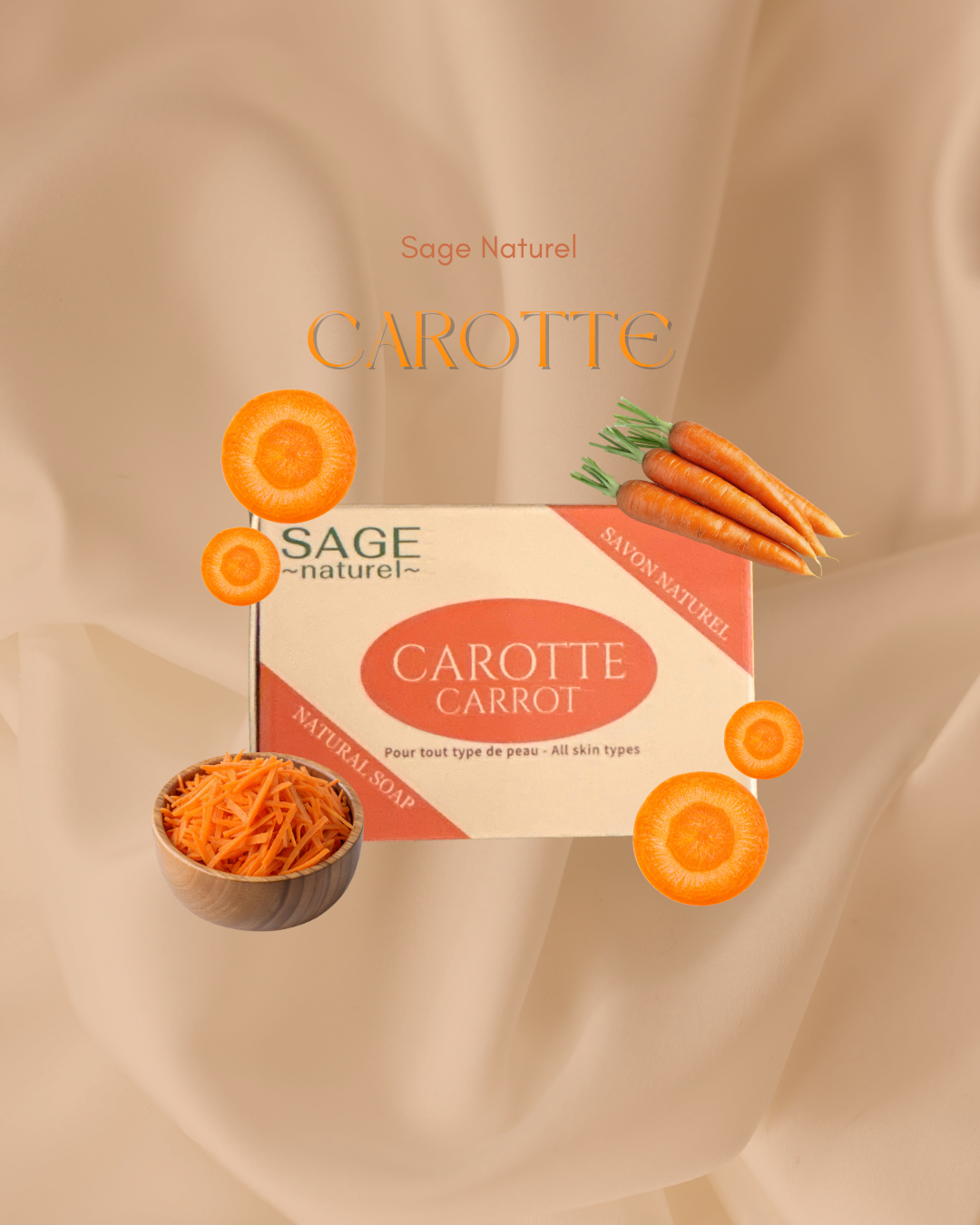 a)SAVON IMPARTIAL- Carotte(Tout type de peau)